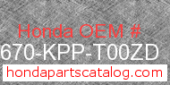 Honda 83670-KPP-T00ZD genuine part number image