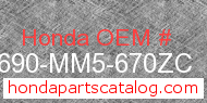 Honda 83690-MM5-670ZC genuine part number image