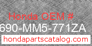 Honda 83690-MM5-771ZA genuine part number image