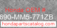 Honda 83690-MM5-771ZB genuine part number image