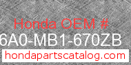 Honda 836A0-MB1-670ZB genuine part number image