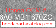 Honda 836A0-MB1-670ZC genuine part number image