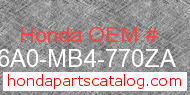Honda 836A0-MB4-770ZA genuine part number image