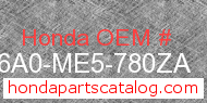 Honda 836A0-ME5-780ZA genuine part number image