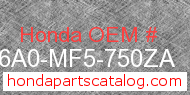 Honda 836A0-MF5-750ZA genuine part number image