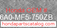 Honda 836A0-MF5-750ZB genuine part number image