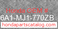 Honda 836A1-MJ1-770ZB genuine part number image