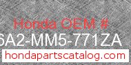 Honda 836A2-MM5-771ZA genuine part number image