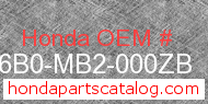 Honda 836B0-MB2-000ZB genuine part number image