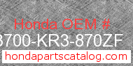 Honda 83700-KR3-870ZF genuine part number image