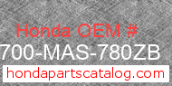 Honda 83700-MAS-780ZB genuine part number image