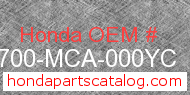 Honda 83700-MCA-000YC genuine part number image