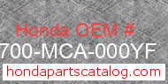 Honda 83700-MCA-000YF genuine part number image