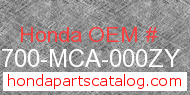 Honda 83700-MCA-000ZY genuine part number image