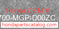 Honda 83700-MGP-D00ZC genuine part number image
