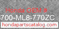Honda 83700-ML8-770ZC genuine part number image