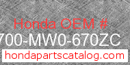 Honda 83700-MW0-670ZC genuine part number image