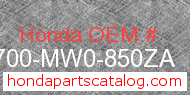 Honda 83700-MW0-850ZA genuine part number image
