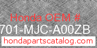 Honda 83701-MJC-A00ZB genuine part number image