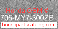 Honda 83705-MY7-300ZB genuine part number image