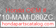Honda 83710-MAM-D80ZC genuine part number image