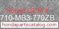 Honda 83710-MB3-770ZB genuine part number image