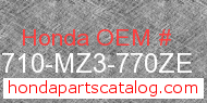 Honda 83710-MZ3-770ZE genuine part number image