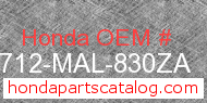 Honda 83712-MAL-830ZA genuine part number image