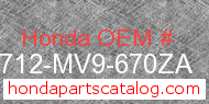 Honda 83712-MV9-670ZA genuine part number image