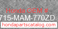 Honda 83715-MAM-770ZD genuine part number image