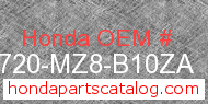 Honda 83720-MZ8-B10ZA genuine part number image