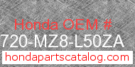 Honda 83720-MZ8-L50ZA genuine part number image