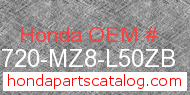 Honda 83720-MZ8-L50ZB genuine part number image