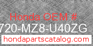 Honda 83720-MZ8-U40ZG genuine part number image