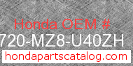 Honda 83720-MZ8-U40ZH genuine part number image
