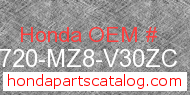 Honda 83720-MZ8-V30ZC genuine part number image