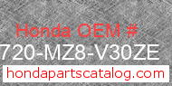 Honda 83720-MZ8-V30ZE genuine part number image