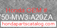 Honda 83750-MW3-A20ZA genuine part number image