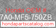 Honda 837A0-MF5-750ZB genuine part number image