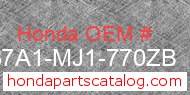 Honda 837A1-MJ1-770ZB genuine part number image
