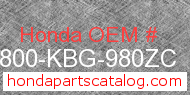 Honda 83800-KBG-980ZC genuine part number image