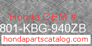 Honda 83801-KBG-940ZB genuine part number image