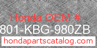 Honda 83801-KBG-980ZB genuine part number image