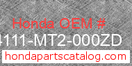 Honda 84111-MT2-000ZD genuine part number image