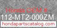 Honda 84112-MT2-000ZM genuine part number image
