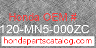 Honda 84120-MN5-000ZC genuine part number image