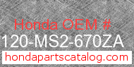 Honda 84120-MS2-670ZA genuine part number image