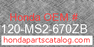 Honda 84120-MS2-670ZB genuine part number image