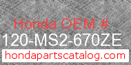 Honda 84120-MS2-670ZE genuine part number image