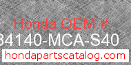 Honda 84140-MCA-S40 genuine part number image